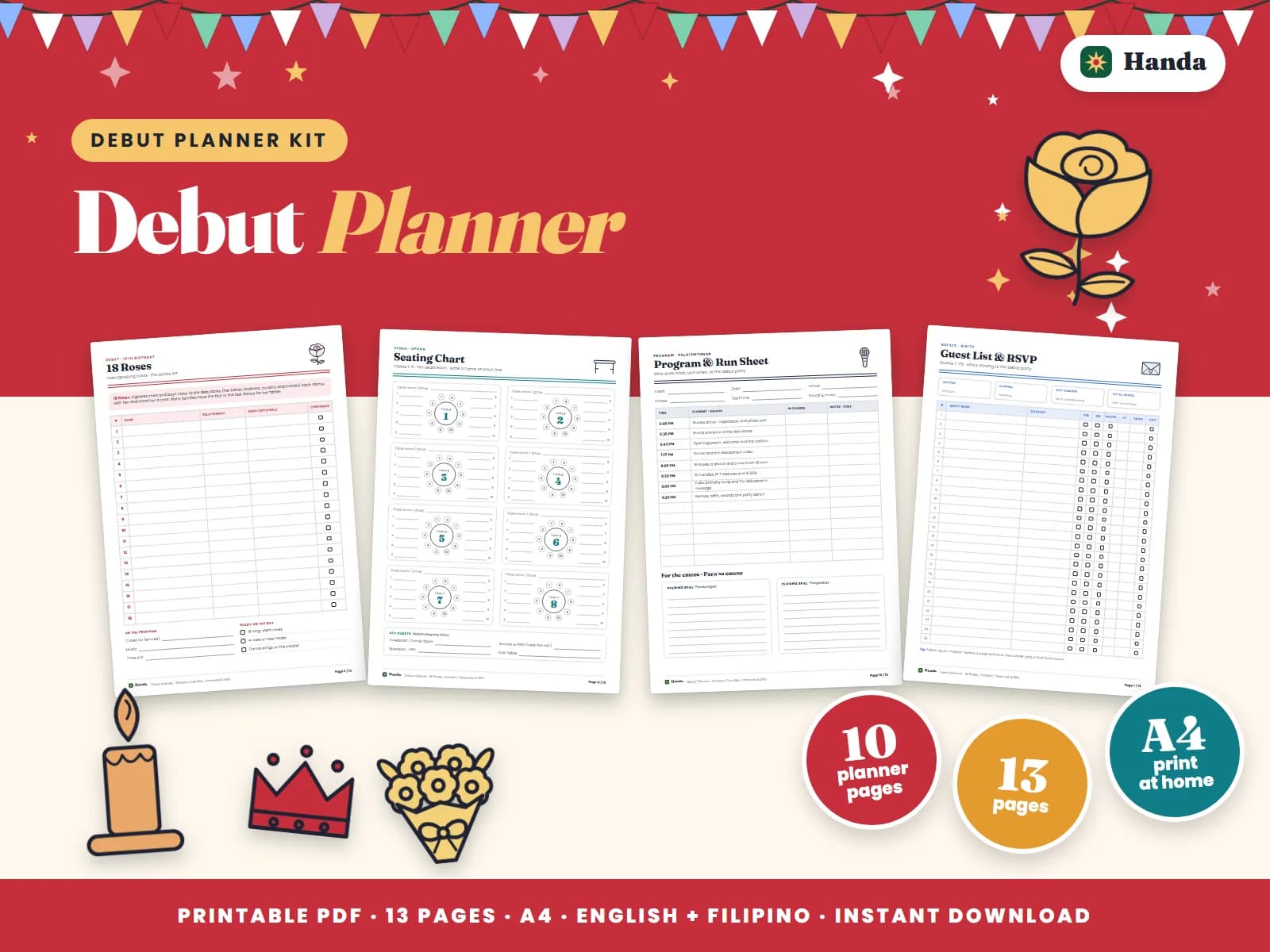 Cover of Debut Planner, a printable debut planner showing four of its pages