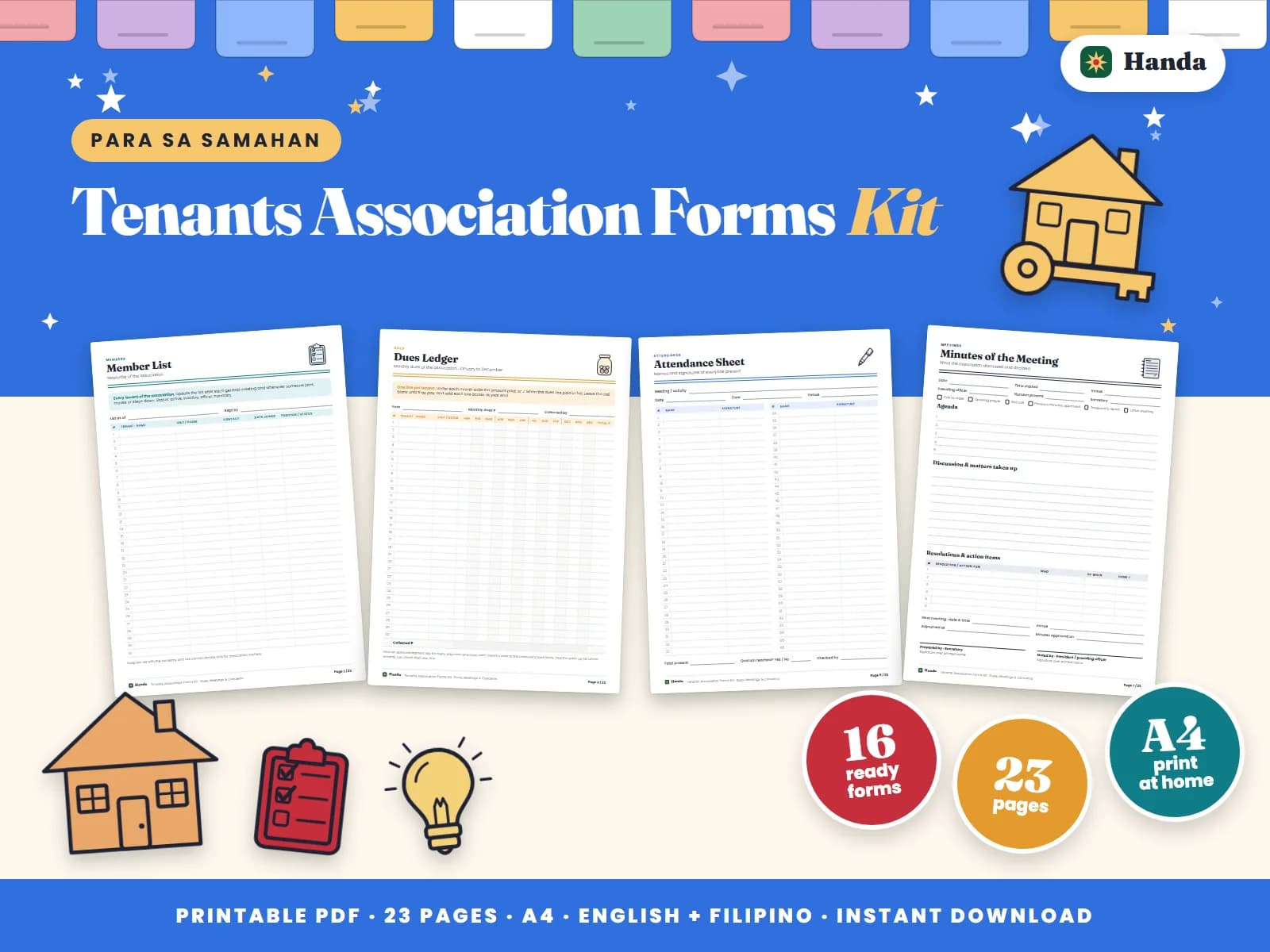 Tenants Association Forms Kit · Dues, Meetings & Concerns