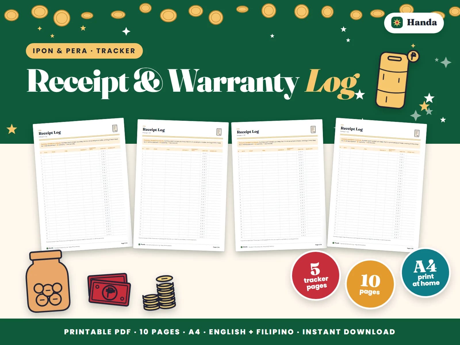 Log receipts for reimbursements and warranties so nothing gets lost.