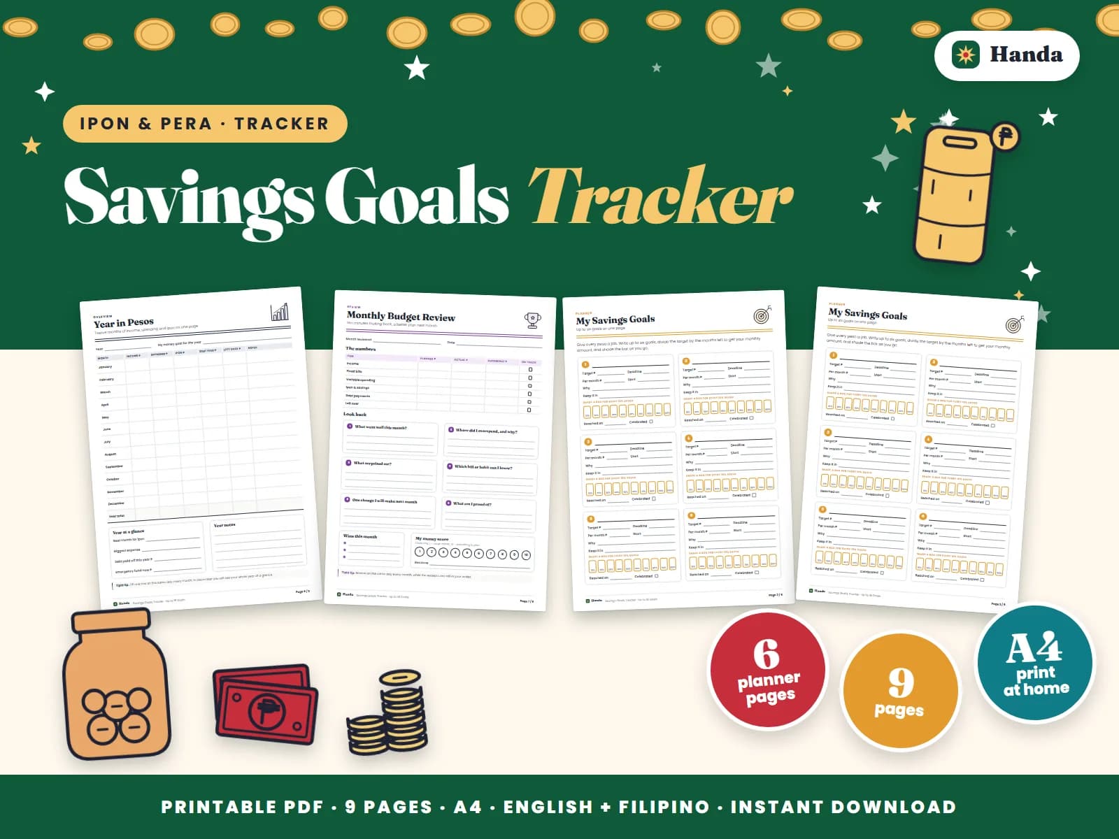 Progress bars for every goal, from emergency fund to travel.