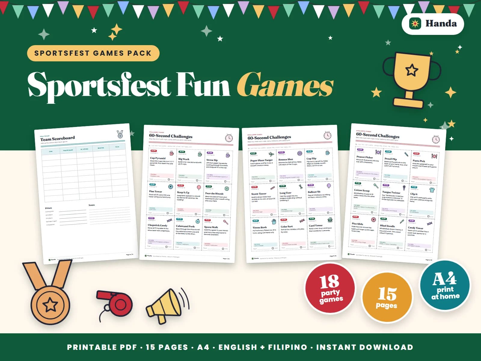 Fun relays, parlor games and 60-second challenges for the sportsfest.