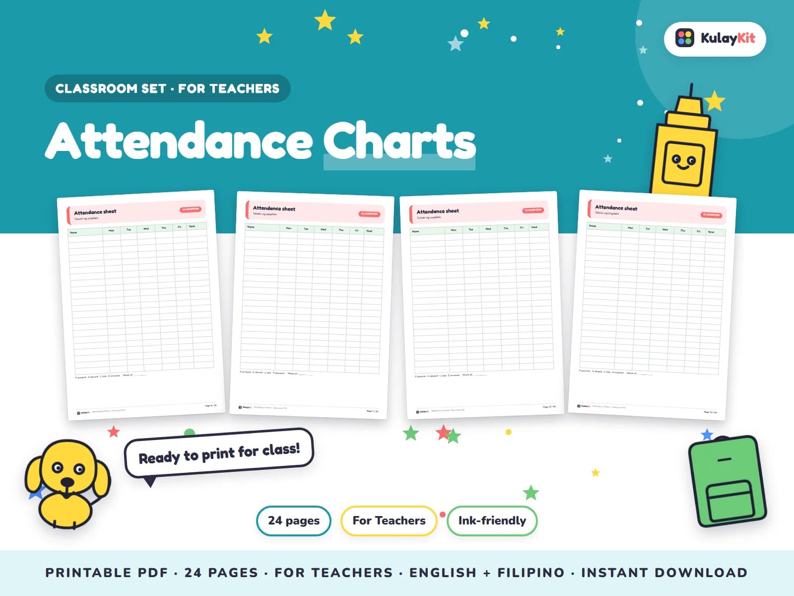 Ready-to-print classroom tools for teachers.