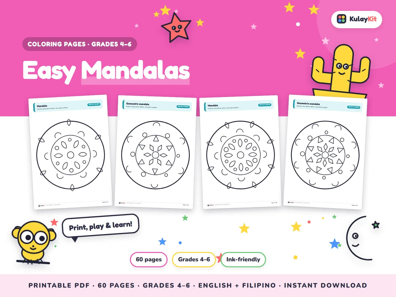 Colorful, modern coloring pages drawn for Filipino kids.