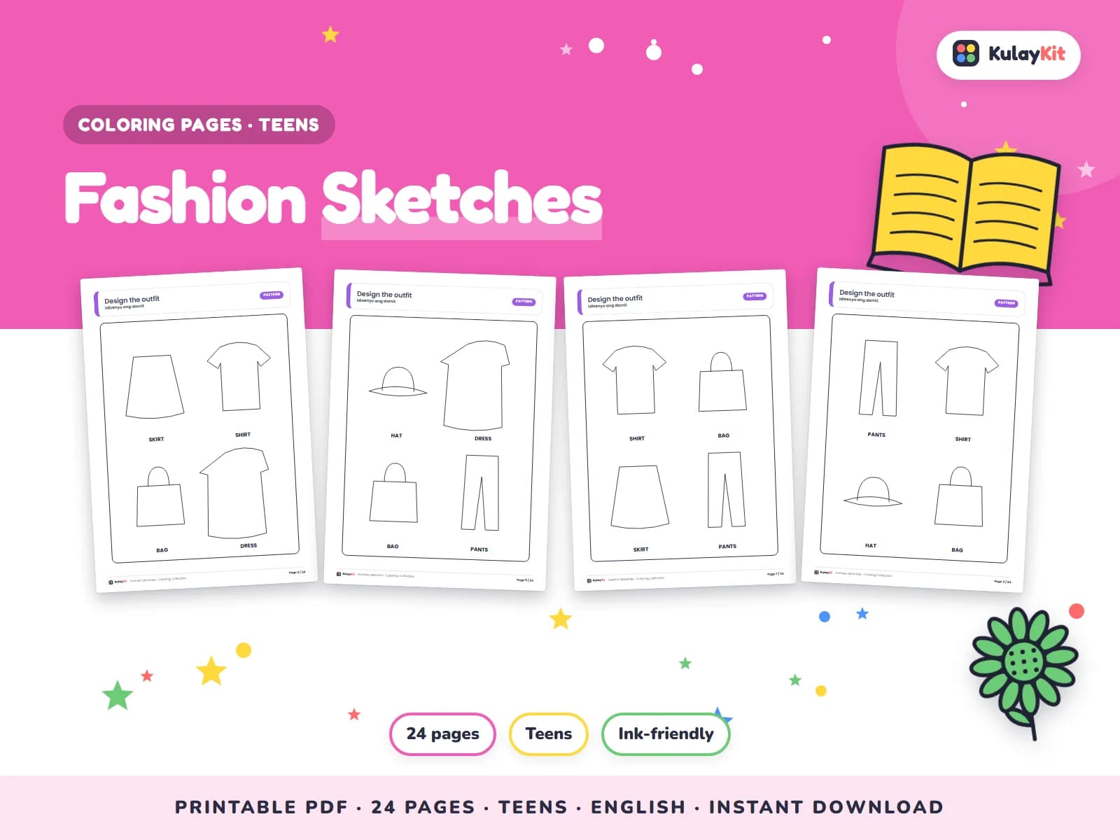 Colorful, modern coloring pages drawn for Filipino kids.