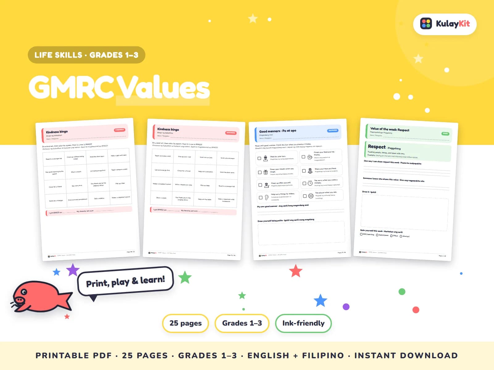 Charts, trackers, and values pages for growing kids.
