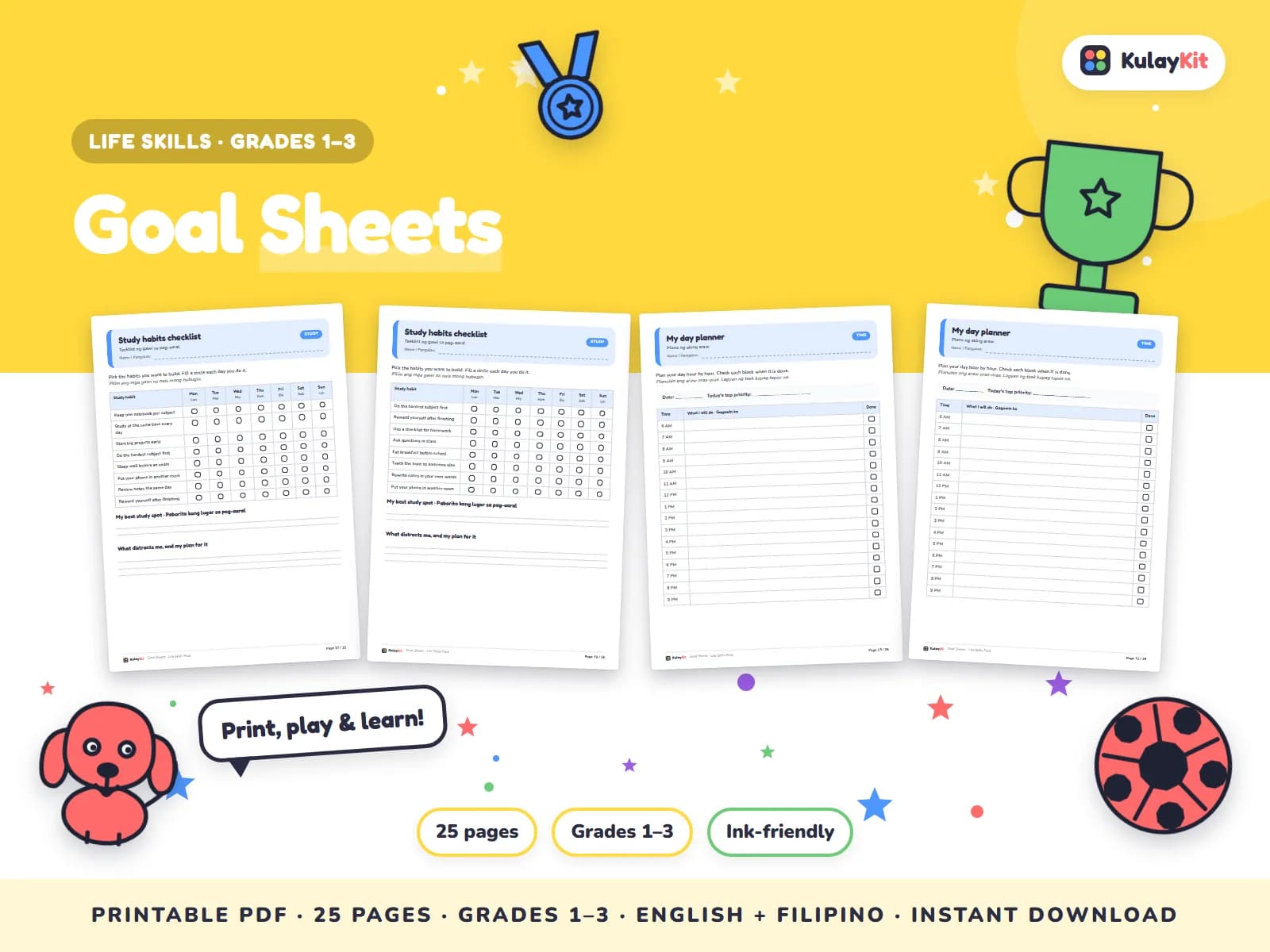Charts, trackers, and values pages for growing kids.