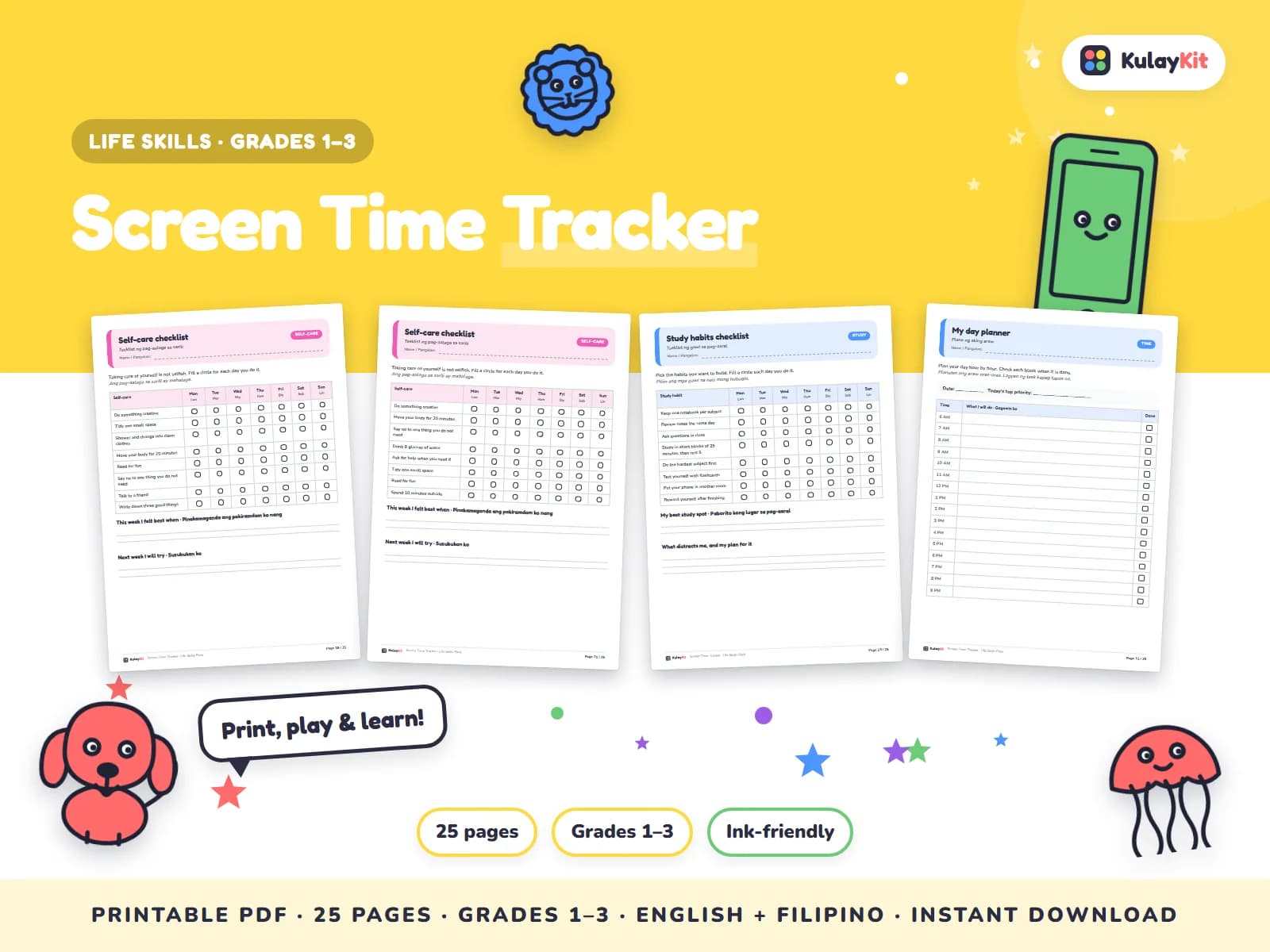 Charts, trackers, and values pages for growing kids.