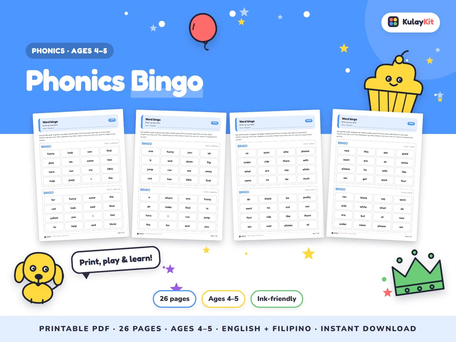 Phonics and alphabet practice for early readers.
