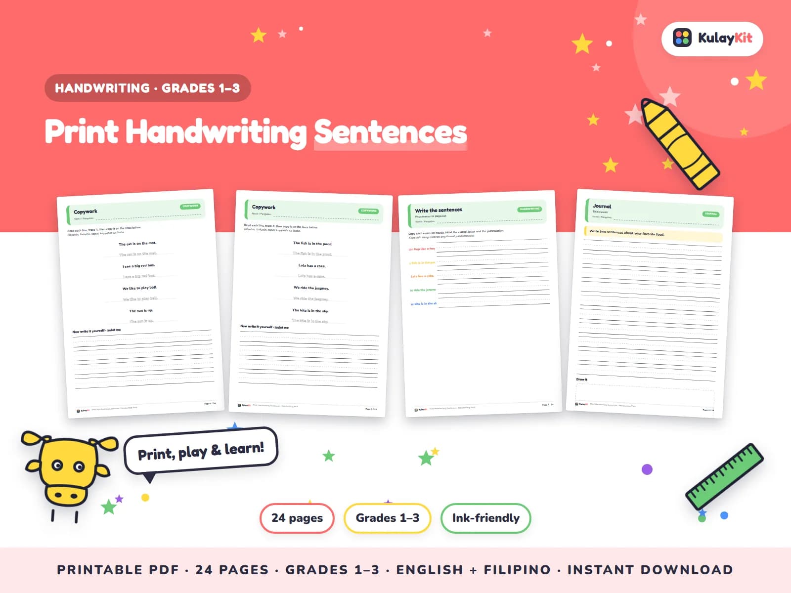Tracing and handwriting practice that builds confident, neat writing.