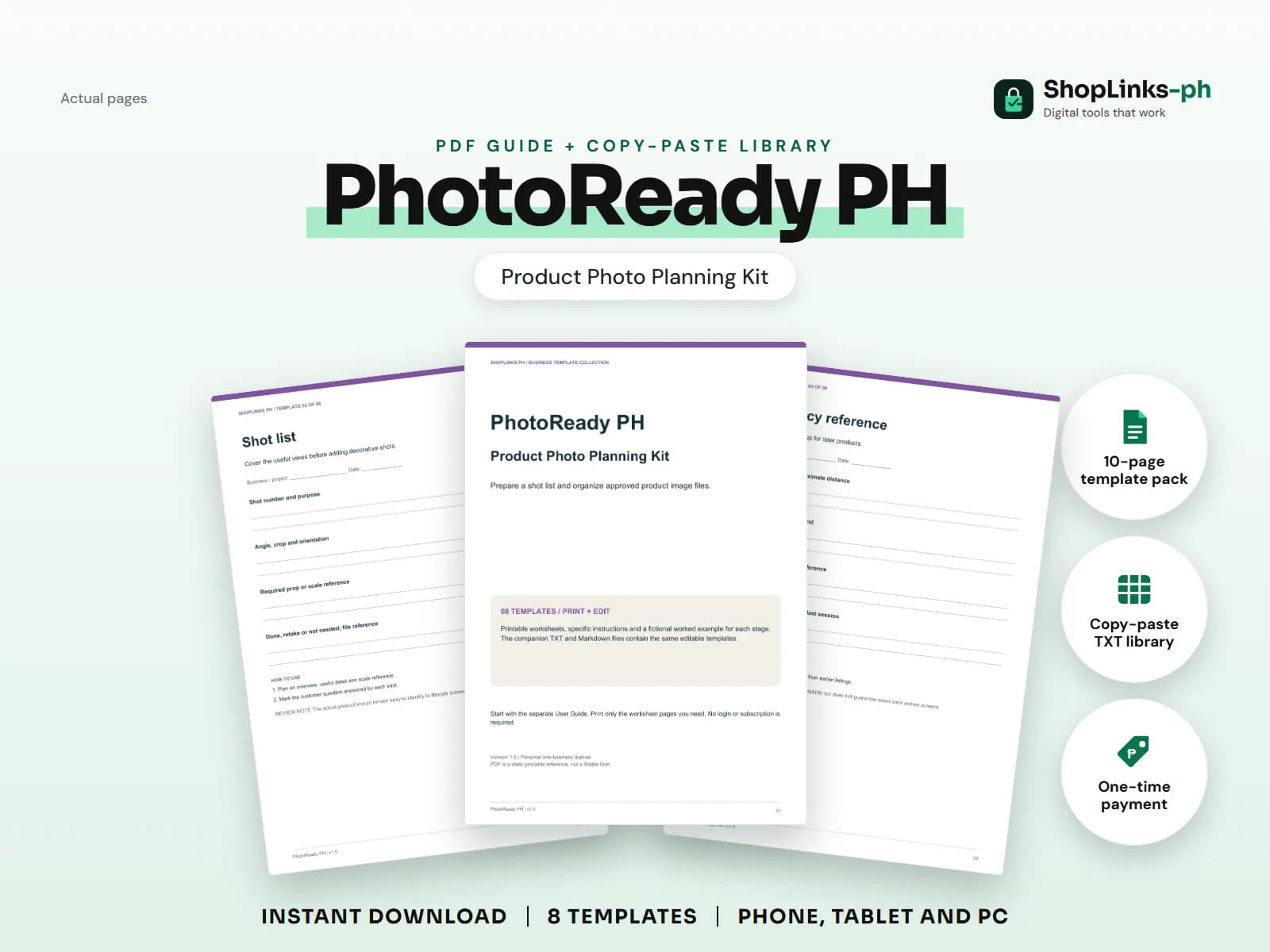 Prepare a shot list and organize approved product image files.