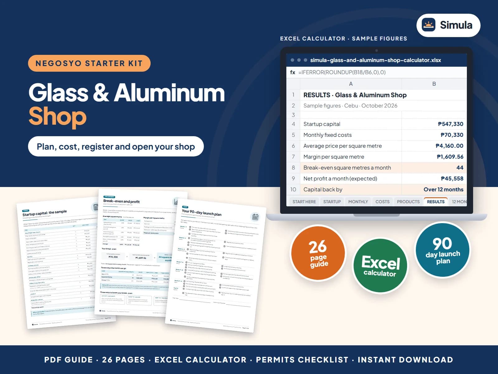 Plan, cost, register and open your shop