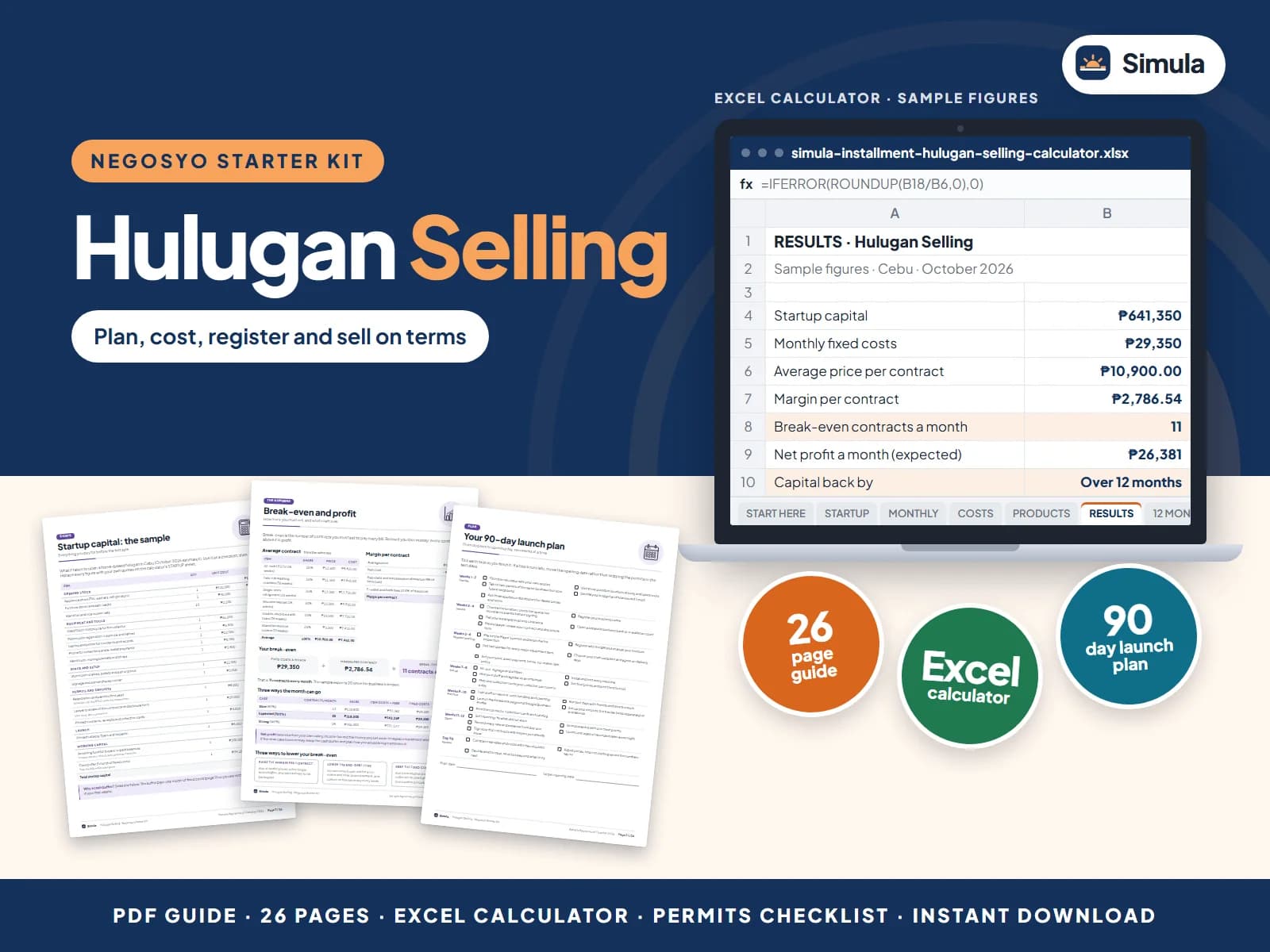 Plan, cost, register and sell on terms