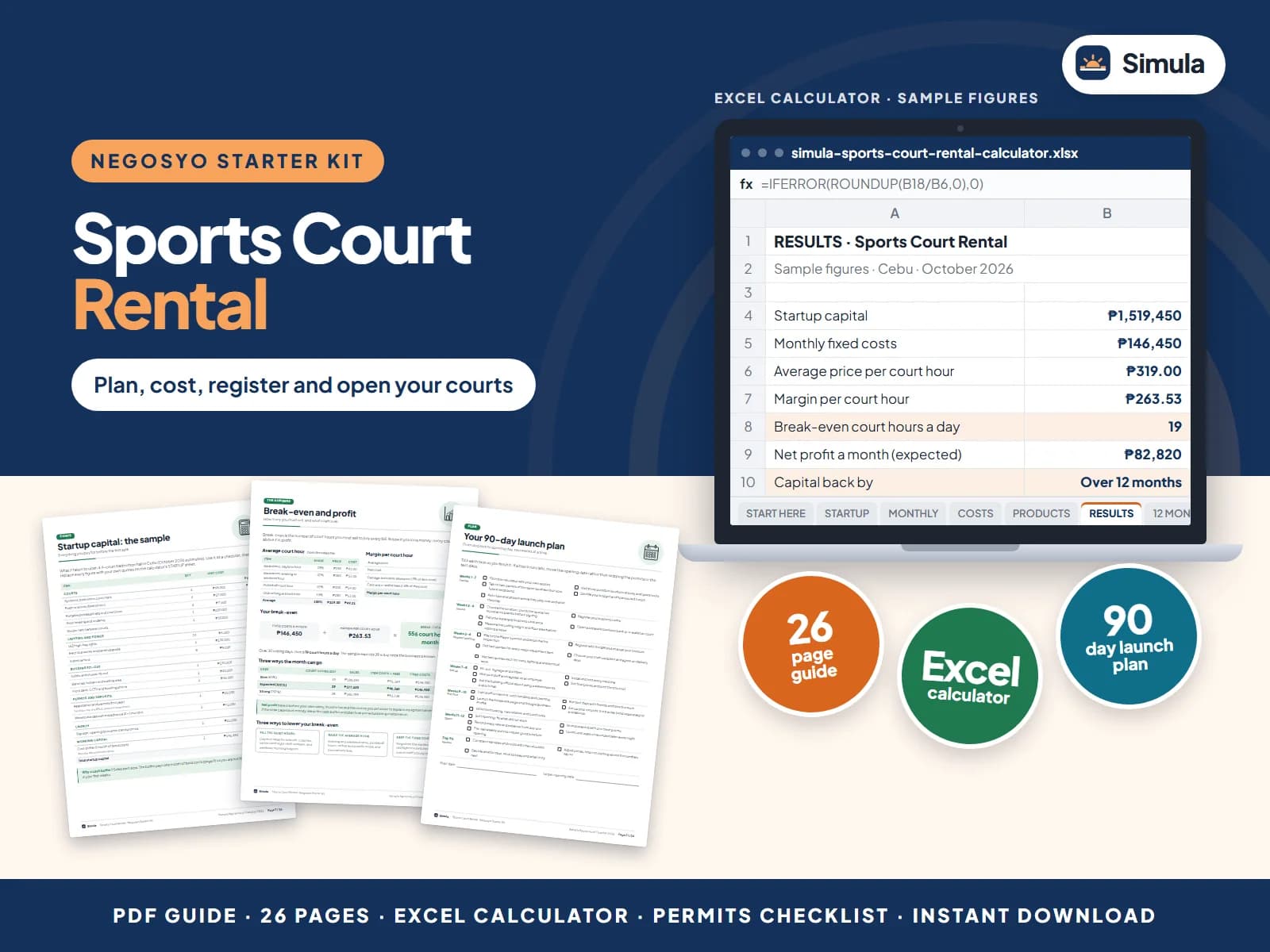Plan, cost, register and open your courts