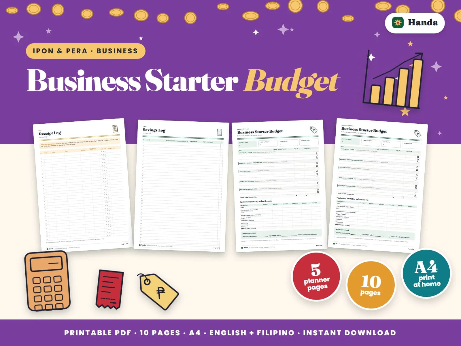 Plan starting capital, first inventory and monthly costs for a small business.