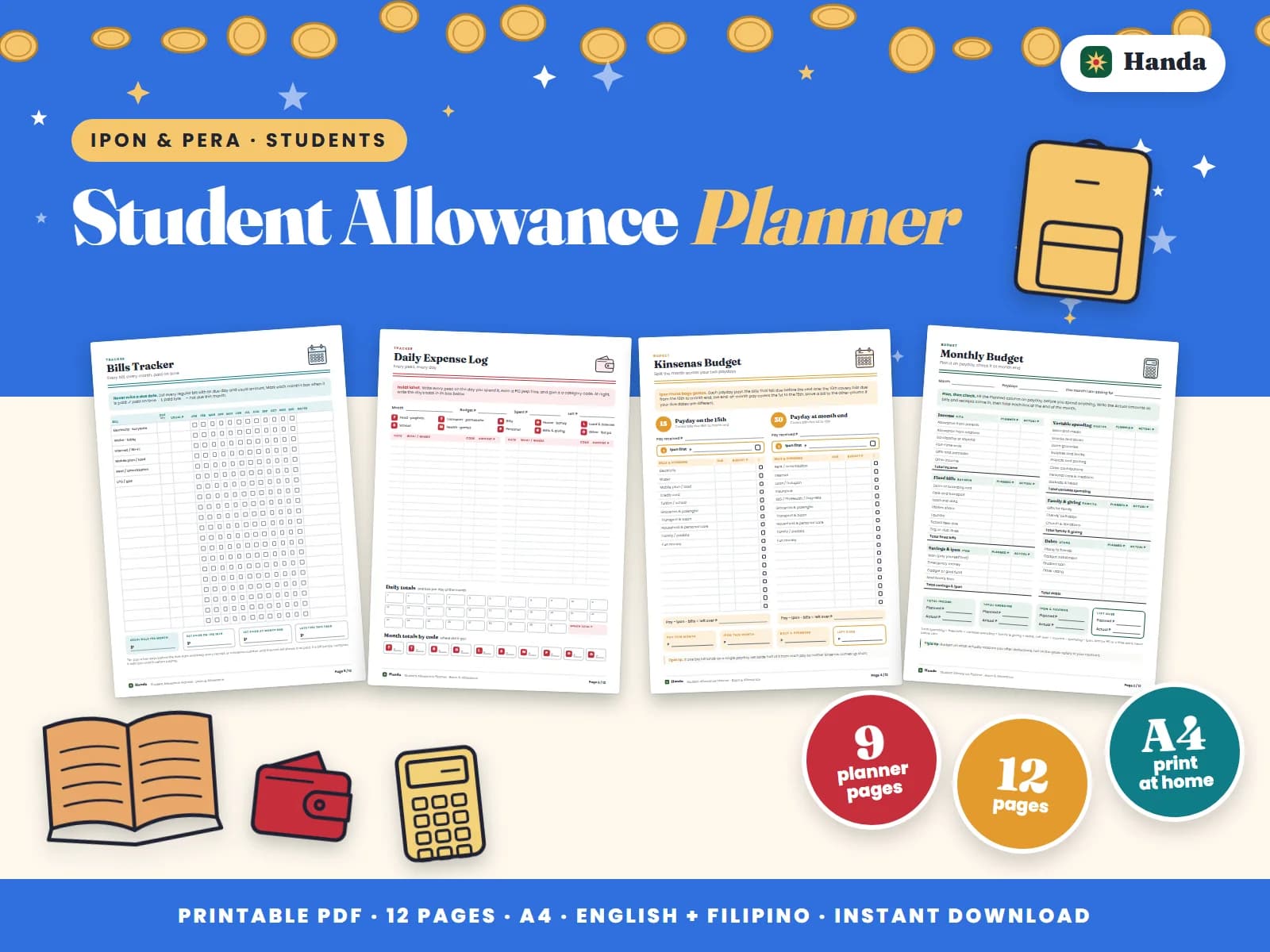 Make the allowance last: monthly budgets, baon and commute tracking, and savings goals.