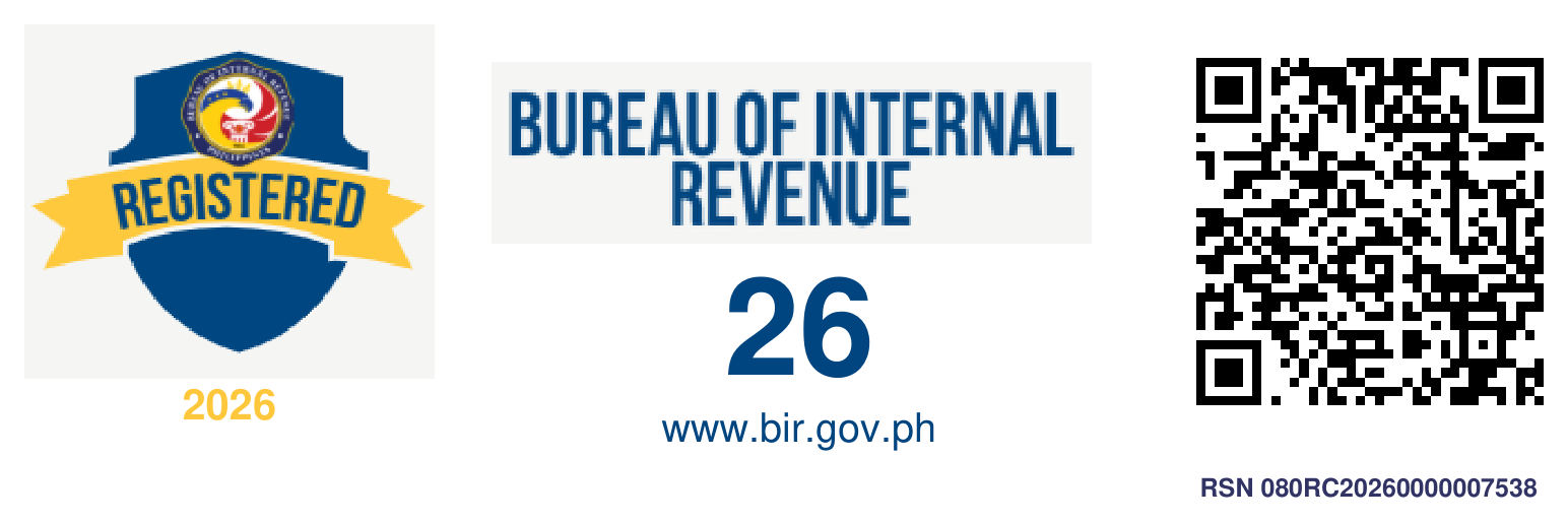 BIR Registration Seal of RDahunan I.T. Services, RSN 080RC20260000007538